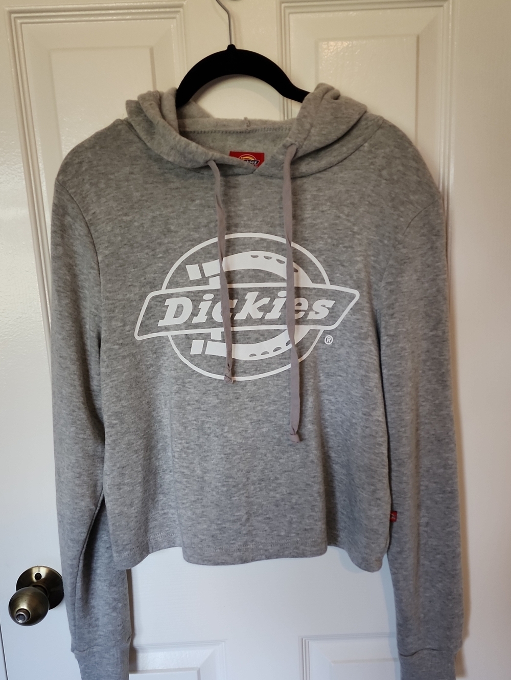 Dickies Light Gray Cropped Logo Hoodie Medium